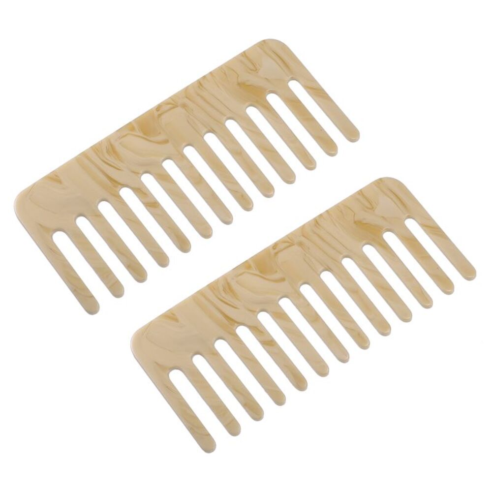 2 Pcs Hair Comb Wide Tooth Anti-Static for for Wet and Dry Thick Beige